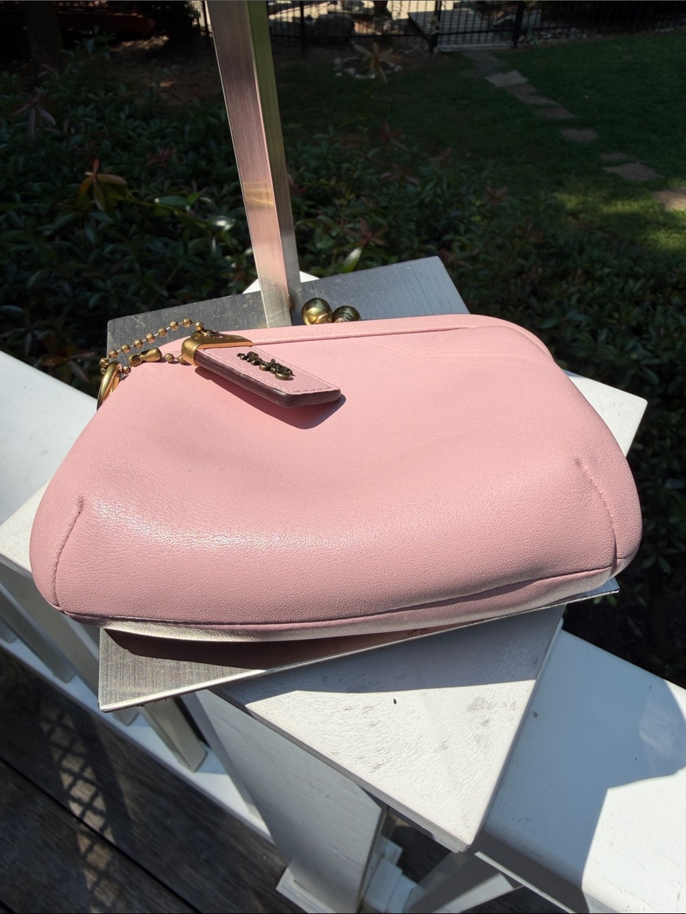 Coach Pink Leather Kiss-Lock Wristlet Coin Purse 1941 with Tag and dust bag - Picture 8 of 17